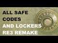 Resident Evil 3 Remake locker and safe codes | Unlocks