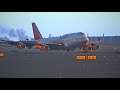 Belly Crash Landing at Dubai Airport - AIRINDIA 747-400 [Engine Fire]