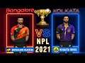 Bangalore Blasters vs Kolkata Kings - NPL / IPL 2021 World cricket championship 3