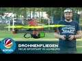 Drohnenpiloten treten in einem Hamburger Sportverein gegeneinander an