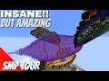 Minecraft Survival: CRAZY SMP Tour - Flying LongBoat Zeppelin Butterfly (Avomance on Avotopia)
