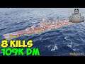 World of WarShips | Furutaka | 8 KILLS | 109K Damage - Replay Gameplay 4K 60 fps