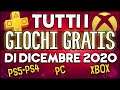 TUTTI I GIOCHI GRATIS DI DICEMBRE 2020 (PS4/5, XBOX, PC...)
