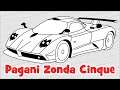 How to draw Pagani Zonda Cinque