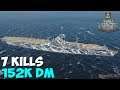 World of WarShips | Graf Zeppelin | 7 KILLS | 152K Damage - Replay Gameplay 4K 60 fps