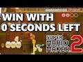 Beating a level with 0 seconds left - Super Mario Maker 2