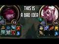League of Legends but Xayah is the Support and Rakan is the AD Carry