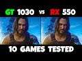 GT 1030 2GB vs RX 550 2GB | 720p 10 Games Tested 2019