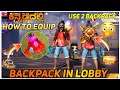 🔥How to show back pack in lobby free fire in kannada🔥Latest Trick 2021 Garena free fire kannada🤩