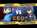 CEO 2019 SSBU - FS | Peabnut (Mega Man) Vs. ProtoBanham (Lucina) Smash Ultimate Tournament L Top 48