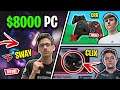 Faze Sway's NEW $8,000 PC, CRR's NEW Custom Controller & Clix Tries Controller + Shows Settings!