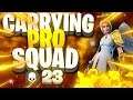 I carried my PRO SQUAD to a Victory Royale | Fortnite Mobile 23 Kills Gameplay