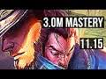 TWISTED FATE vs YASUO (MID) | 4/0/5, 3.0M mastery, 1000+ games | EUW Master | v11.15