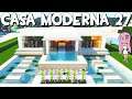 CÓMO HACER UNA CASA MODERNA EN MINECRAFT 🔢27🏠 PEQUEÑA Y FÁCIL | 1 SOLA PLANTA CON PISCINA