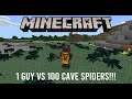 fighting 100 Cave Spiders in Minecraft (EZ!)