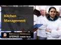 LifePage Career Talk on Kitchen Management