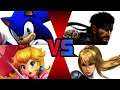 SSBU - Sonic (me) and Peach vs Fake Snake and Fake Zero Suit Samus