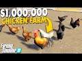 We Built A $1,000,000 Chicken Farm FOR BIG MONEY EGGS | Farming Simulator 22 Multiplayer Gameplay