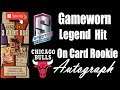 3 Point Box Panini NBA Basketball trading cards. Spectra Legend game worn jersey. Bulls on card auto