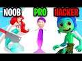 NOOB vs PRO vs HACKER In MERMAID RUSH 3D!? (ALL LEVELS!)