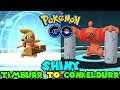 Evolving SHINY TIMBURR to SHINY CONKELDURR in Pokemon GO
