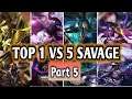 TOP 1 VS 5 SAVAGE Moment - Part 5 | Mobile Legends 2021 | Noe Sajalah