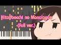 [Hitoribocchi no Marumaru Seikatsu OP] : Hitoribocchi no Monologue (Full ver.) Piano Arrangement