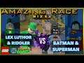 Batman & Superman vs Lex Luthor & Riddler!! Amazing Race S12 E3 (LEGO DC Supervillains)