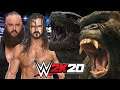 GODZILLA & KING KONG vs DREW McINTYRE & BRAUN STROWMAN | WWE 2K20