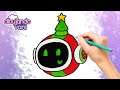COMO DIBUJAR Y COLOREAR UN PET POD DE NAVIDAD DE PK XD - DIBUJOS DE PK XD - DIBUJOS KAWAII