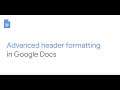 Use advanced header and footer settings in Google Docs