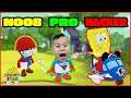 Tag with Ryan! Spongebob Skin! NOOB vs Pro vs HACKER! Kids Gameplay