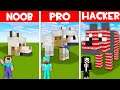 Minecraft NOOB vs PRO vs HACKER: NOOB FOUND SECRET BASE INSIDE WOLF! TNT WOLF HOUSE! (Animation)