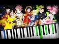 Anime Piano Medley 【Openings, OST, Theme Songs, OP】 Tutorial (Sheet Music + midi) Synthesia cover