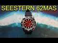 SEESTERN 38mm Automatic 62mas Homage Red Fume Colored Vintage Skin Diver Watch $179