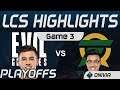 EG vs FLY Highlights Game 3 Playoffs Round 1 LCS Spring 2020 Evil Geniuses vs Flyquest by Onivia