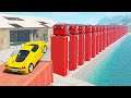 Beamng drive - Cars Domino effect Crashes, Jumps #7