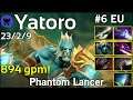 894 gpm! Yatoro #6 EU plays Phantom Lancer!!! Dota 2 - 8966 Avg MMR