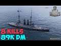 World of WarShips | Mikasa | 8 KILLS | 89K Damage - Replay Gameplay 4K 60 fps