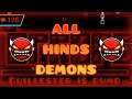 EVERY HINDS DEMON | Geometry Dash
