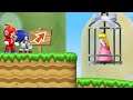 New Super Mario & Sonic Bros. Wii - 2 Player Co-Op Walkthrough #01
