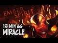 Miracle Ember Spirit 18 MIN GG 7.22f Fix Dota Gameplay