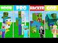 Minecraft NOOB vs PRO vs HACKER vs GOD ZOMBIE HOUSE CHALLENGE in Minecraft ! AVM SHORTS Animation