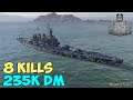 World of WarShips | North Carolina | 8 KILLS | 235K Damage - Replay Gameplay 4K 60 fps