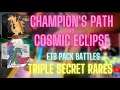Pokemon TCG CHAMPION'S PATH vs. COSMIC ECLIPSE Pack vs Pack battle | TRIPLE SECRET RARES | Free code