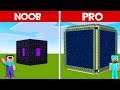 NETHER PORTAL BLOCK BASE vs END PORTAL BLOCK HOUSE in Minecraft NOOB vs PRO (Animation)