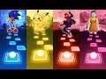 Sonic EXE vs Pikachu vs Spiderman vs Squid Game - Tiles Hop EDM Rush
