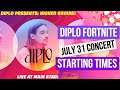 Diplo Fortnite Concert Times July 31 2020