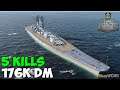 World of WarShips | Musashi  | 5 KILLS | 176K Damage - Replay Gameplay 1080p 60 fps