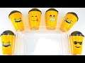 Stirring Emoji Cups in Slime - Satisfying and Relaxing Video